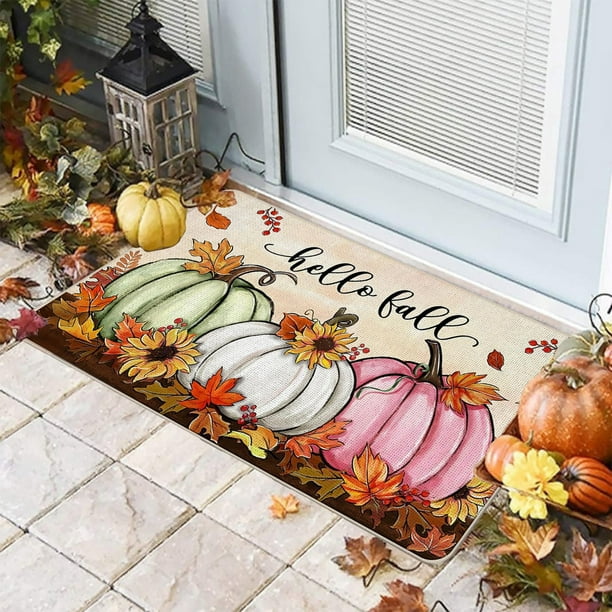 Decoración del hogar, decoración de habitaciones, decoración de paredes, tapetes de calabaza de Halloween, tapetes de entrada, tapetes antideslizantes para baño, tapetes de poliéster de 15.3 x 23.6 pu