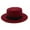 Wine, variant on Lroveb Fedora Hats for Women Wide Brim Wool Felt Flat Top Hat Party Church Trilby Cap