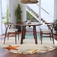 thumbnail image 3 of Summer Oceans Beaches Round Area Rug 7Ft Washable Circle Rugs for Dorm Laundry Room, Sea Waves Starfish Shells Coastal Non-Slip Carpet Floor Mats Indoor Outdoor Carpet Runner Aesthetic Home Decor, 3 of 8