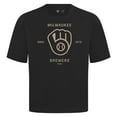 thumbnail image 2 of Men's Levelwear Black Milwaukee Brewers Crossway Oversized Luxe Signature Knit T-Shirt, 2 of 3