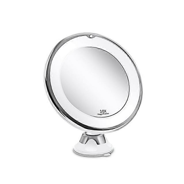 Makeup mirror 10x magnification LED illuminated makeup mirror 360 swivel with integrated suction cup shaving mirror