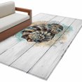 thumbnail image 2 of Summer Coastal Washable Area Rugs 3'x5', Retro Ocean Brown Conch Marine Life Wood Grain Low Pile Throw Living Room Rug Non-Slip Sturdy Edge Binding Carpet for Indoor Entryway Bedside Kitchen, 2 of 9