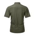thumbnail image 3 of Short Sleeve Cargo Shirts for Men Multi Chest Pocket Lightweight UPF 50 Sun Protection Quick Dry Breathable Button Up Lapel Collar Outdoor Work Tops, 3 of 6