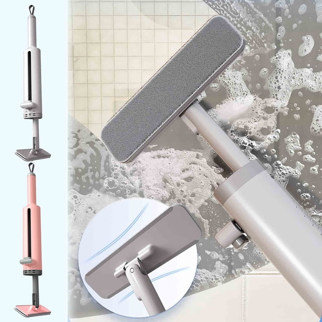 Mini Trapeador Autolimpiable Giratorio para Escritorios y Espacios Pequeños | Trapeador Plano de 360 Grados con Almohadillas de Microfibra | Diseño Sin Lavado a Mano para Una Limpieza Rápida En Seco