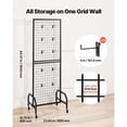thumbnail image 2 of KFFKFF Grid Wall Panel, 1.9 x 5.4 ft Wire Display Rack with Wheels and 10 Hooks, Black Carbon Steel Gridwall for Craft Fairs, Decoration, Storage, and Notice Boards, 2 of 9