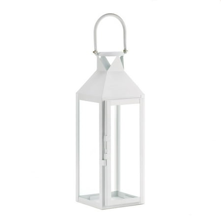 - White Candle Lantern, Decorative Wrought Iron Lanterns For Candles (Sold by Case, Pack of 4)