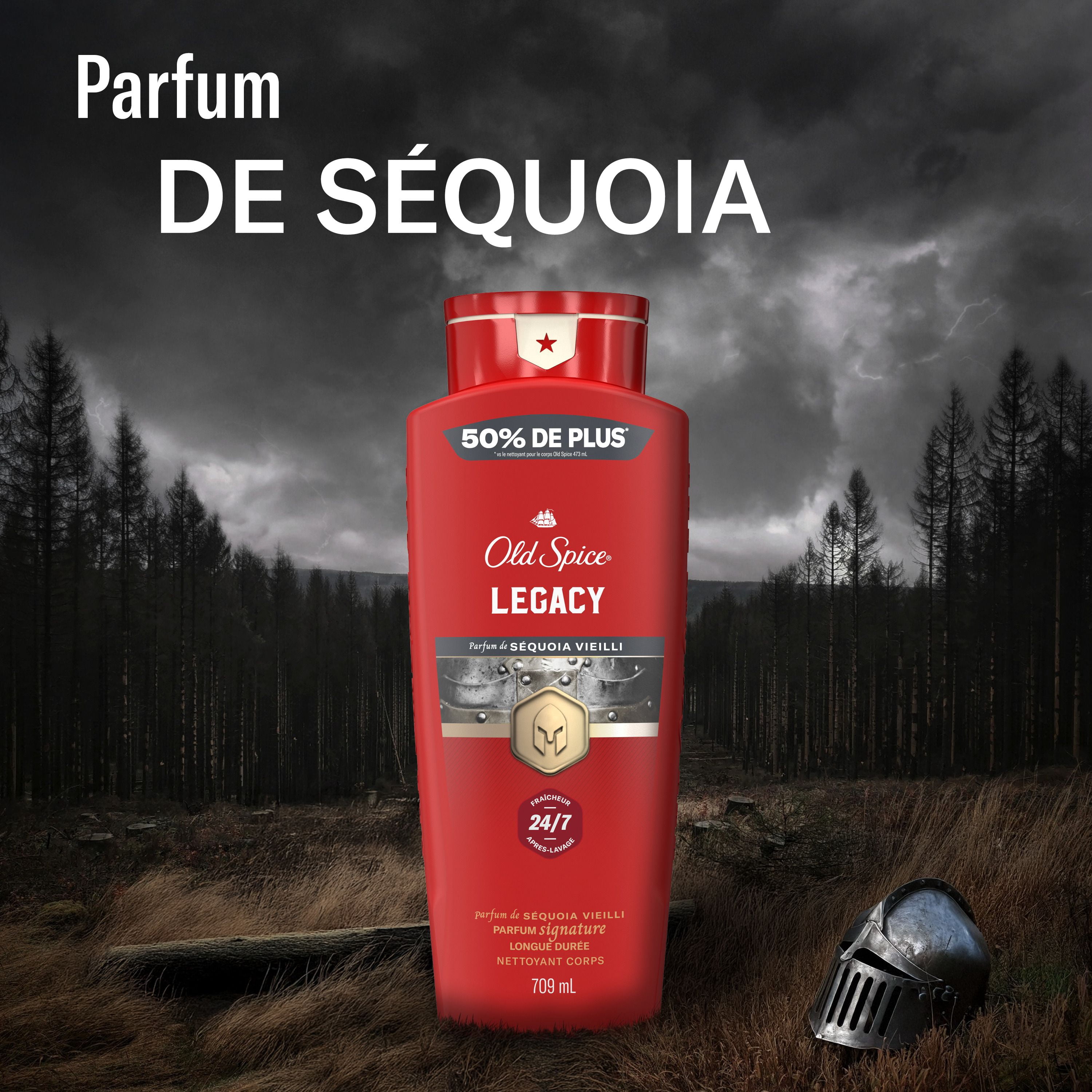 Old Spice Red Collection Body Wash for Men, Legacy Scent, Refreshing Clean, Moisturizing Formula, Long-Lasting Fragrance, 709ml
