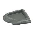 thumbnail image 4 of Comedero esquinero para reptiles, cuenco de agua multiusos para terrarios, tortugas, camaleones y serpientes semiacuáticas. Gris, 4 of 8