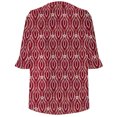 thumbnail image 4 of Ounisa Womens Tops Casual V Neck Shirts Floral Solid Blouse Ruffle Tunics 3/4 Sleeve Tshirt, 4 of 5