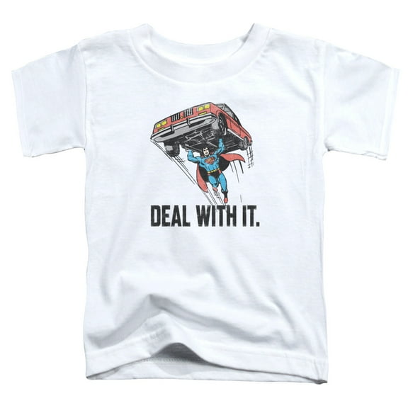 Trevco Sportswear DCO913-TT-1 DCO Deal with It Toddler Short Sleeve T-Shirt, White - Small 2T