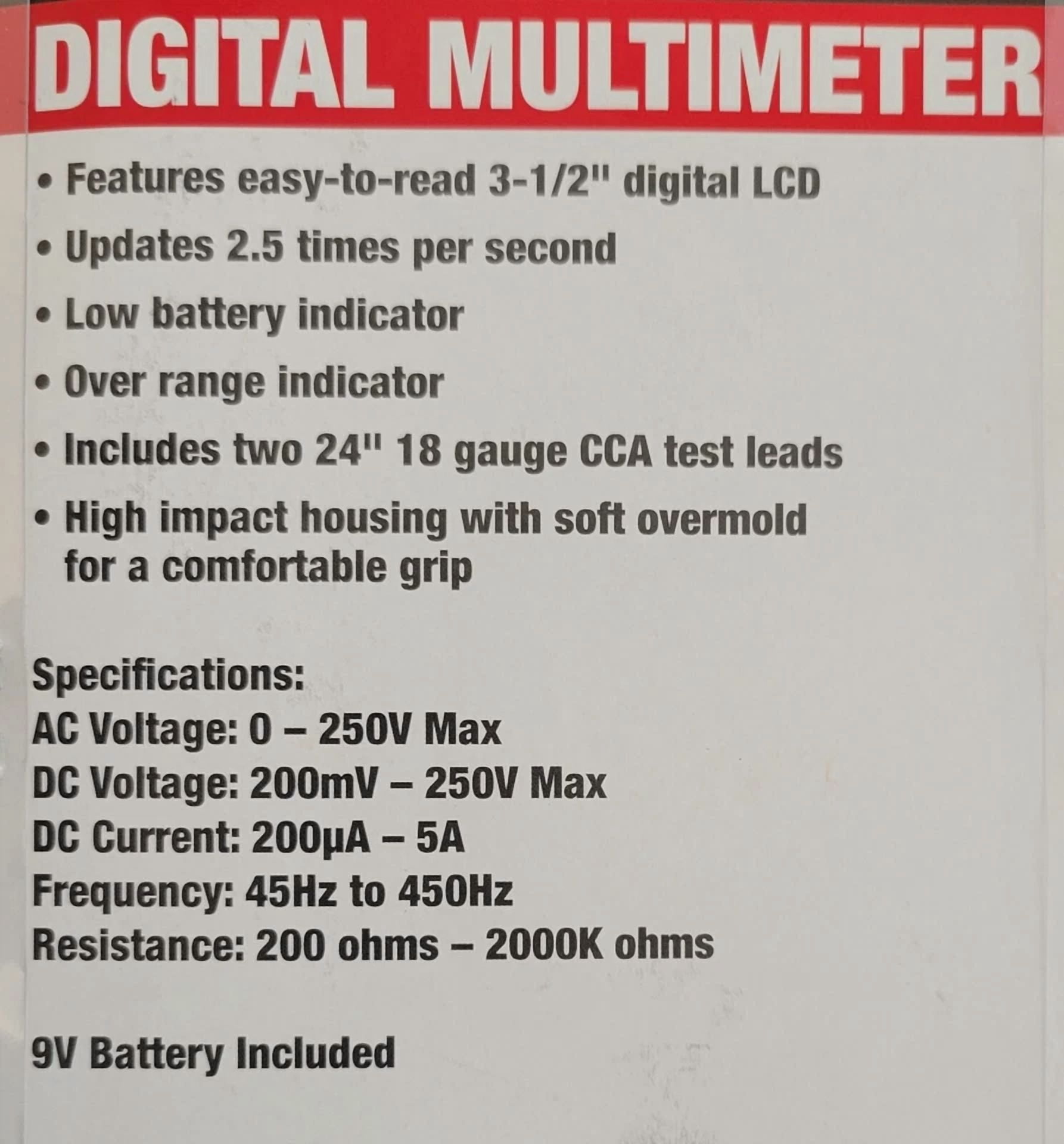 CRESTIN- 7 Function Digital Voltmeter Battery Tester Ohmmeter Ammeter Transistor Ohm