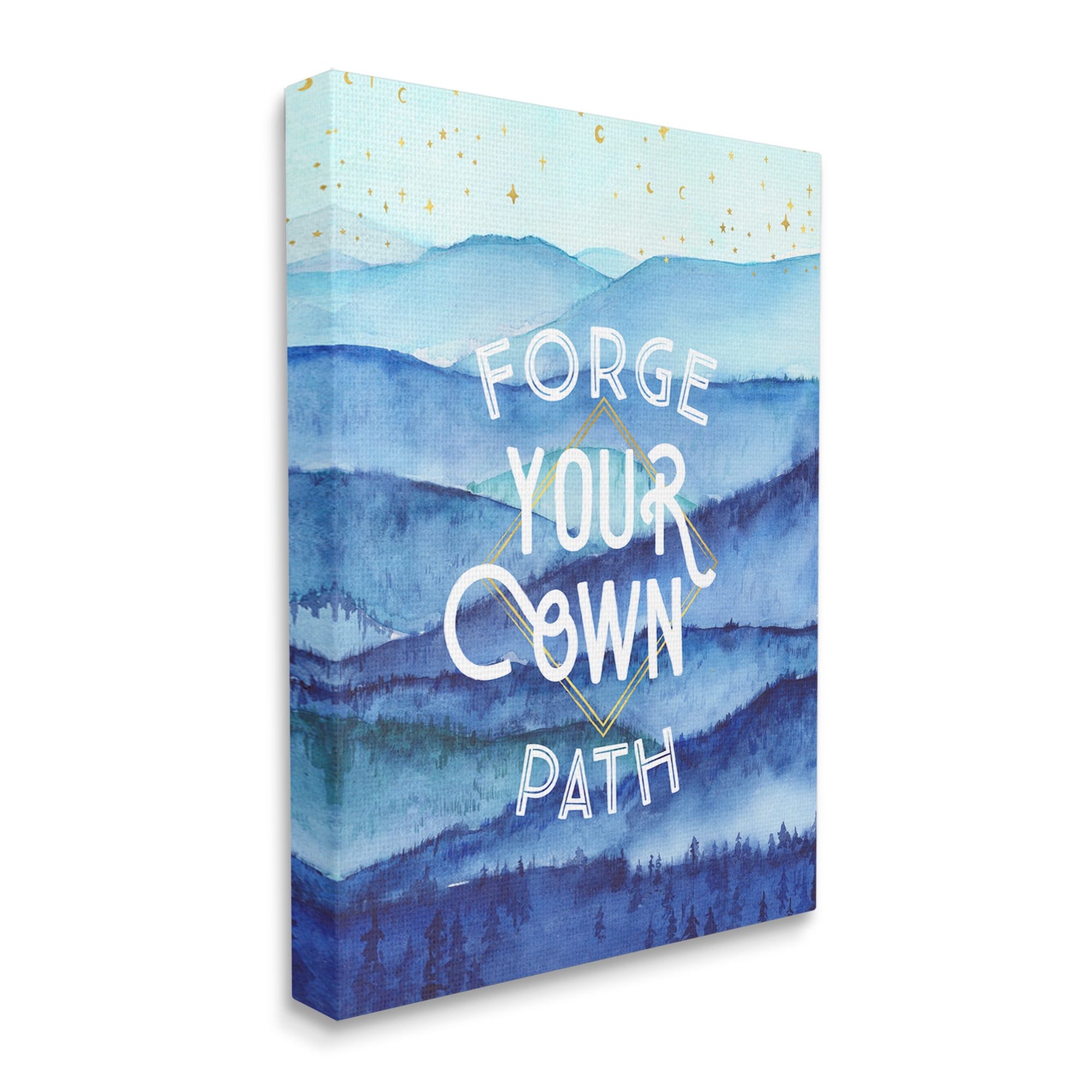 Stupell Industries Forge Your Own Path Layered Mountain Peaks Graphic Art Gallery Wrapped Canvas Print Wall Art, Design by Arrolynn Weiderhold
