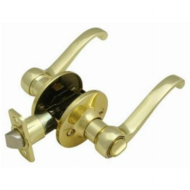 Design House 783043 Rouleau 2-Way Lock Poignée de la Porte de la Vie Privée&44; Réglage de la Distance Tête/appuie-Tête&44; Finition Laiton Poli