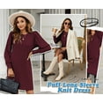thumbnail image 6 of TEMOFON Sweater Dresses for Women 2025 Knit Dresses Long Sleeve Dress Casual Fall Winter Round Neck A Line Dress with Pockets, 6 of 8