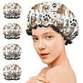 thumbnail image 7 of Shower Caps,Golden Retriever Waterproof Shower Cap for Women 4 Pieces,Double Reusable Hair Cover for Shower PEVA Elastic Stretch Hem, 7 of 7