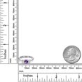 thumbnail image 6 of Gem Stone King 925 Sterling Silver Purple Amethyst and Lab Grown Diamond 3-Stone Engagement Ring for Women | 1.02 Cttw | Round 5MM | Gemstone February Birthstone (Size 6), 6 of 6