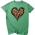 thumbnail image 2 of Ichuanyi New Fashion Women's Top Short Sleeve Casual Love Leopard Printed Loose T-shirt, 2 of 4