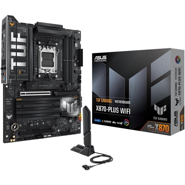 Tarjeta Madre ASUS TUF GAMING X870-PLUS WIFI LGA AM5 4x DDR5 4x M.2 PCIe 5.0 USB-C WIFI 7 BT 5.4 ATX negro