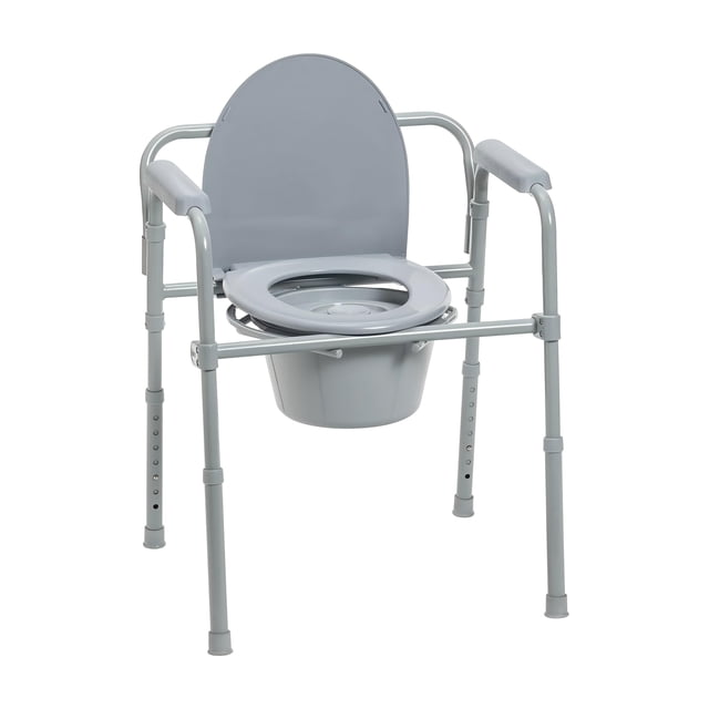 Silla Comodo 3 en 1 Soporte 170 kg Inodoro Portátil con Cubeta y Cover