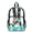 Abstract Floral Turtle, variant on Sailboat and Wave Shark Pattern Clear Backpack for Boys Girls, Kindergarten with Side Pockets Front Zipper Pocket See Through PVC Backpack for Travel