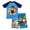 Blue/Navy 3, variant on Toddler Boys Rash Guard and Swim Trunks Set