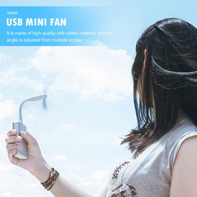 Mini ventilador USB flexible para banco de energía, computadora portátil, PC, cargador de CA (blanco) WDOplteas Para estrenar