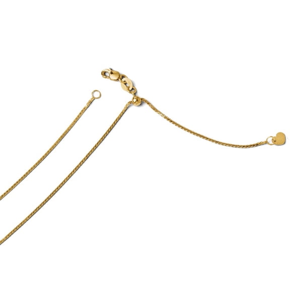 Leslie's Real 14kt Yellow Gold Adjustable .95mm Diamond Cut Wheat Chain; 22 inch; for Adults and Teens; for Women and Men