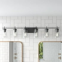 ACROMA Kiro 6-light Modern Farmhouse Black Bathroom Vanity Lights with UL Certified - 46''