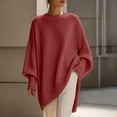 thumbnail image 2 of Vivianyo HD Women's Crew Neck Oversized Knit Tunic Sweater, Batwing Long Sleeve Loose Fit Pullover For Women, Fall Winter Longline Top for Brunch Meetings and City Walks, Size S-3XL, 2 of 7