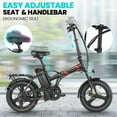 thumbnail image 4 of Elifine 16" x 3.0 One-Piece Fat Tire Foldable Electric Bicycle,Peak 700W Electric Bike for Adults Women,48V 374.4Wh Removable Battery Ebikes, 20MPH Commuter E Bike for Teenager UL 2849, 4 of 9
