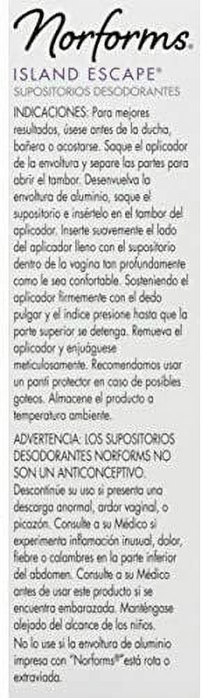 Norforms Suppositories Island Escape 12 Each (Pack of 6)