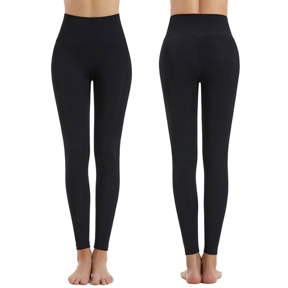 High Waisted Women's Yoga Leggings, Solid Color Comfortable Athletic Pants with Pockets