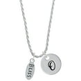 thumbnail image 1 of Delight Jewelry Silvertone Bliss Oval Silvertone Script Initial Disc - O - Charm Necklace, 20"+3", 1 of 4