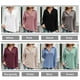 thumbnail image 3 of Las mujeres ocasionales acanaladas de punto Tops botón de manga larga otoño camiseta suelta blusa Eccomum Rosa/Extragrande, 3 of 7
