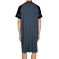 thumbnail image 3 of Wacanda Men Comfort Top Long Nightshirt Sleep Shirt Comfy Short Sleeve Henley Sleepwear, 3 of 5