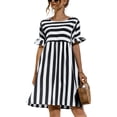 thumbnail image 1 of MAWCLOS Ladies Dresses Swing Dress T-shirt Sundress Simple Boho Tunic Black L, 1 of 2