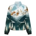 thumbnail image 5 of Jackets for Women Winter Coat Jackets Flannel Stand Collar Jacket(Mountain Forest Landscape Art,Size:S-4XL), 5 of 7
