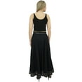 thumbnail image 2 of Bimba Women's Cotton Black Maxi Skirt Gota Design Drawstring Tassel Waist-S, 2 of 4