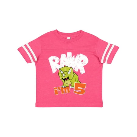 

Inktastic RAWR I m 5! Baby Triceratops Gift Toddler Boy or Toddler Girl T-Shirt