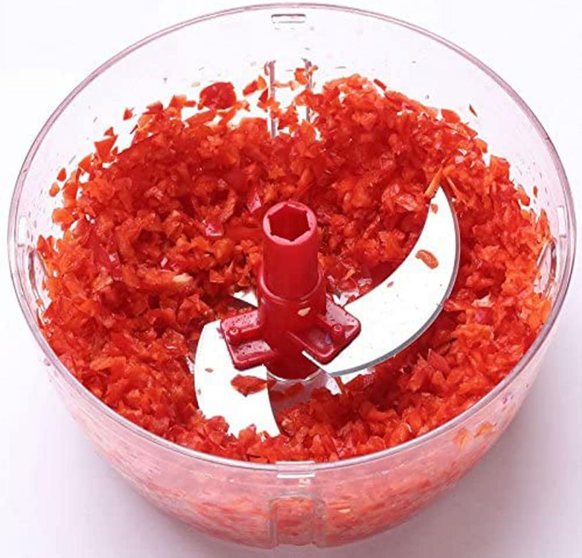 Manual Food Processor,8 Cup Hand Powered Crank Chopper,Mincer Blender with Clear Container,for Vegetables Meat Fruits Onions