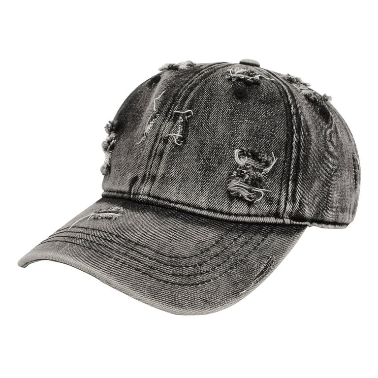 vbnergoie Women Men Ripped Distressed Denim Baseball Cap Trucker Hat  Adjustable Hop Hat Sun Hat Men's Mesh Hats Happy Birthday Madame