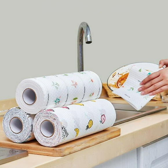 Koszal 1 Rouleau Torchon Jetable Tissu Non-Tissé Serviette de Cuisine Tissu