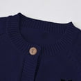 thumbnail image 4 of Generic Toddler Girl Top Girls Cardigan Sweater Autumn/Winter Strawberry Print Solid Color Knitted Jacket Party Birthday School for Fashion Comfortable Breathable(5-6 Years,Navy), 4 of 6