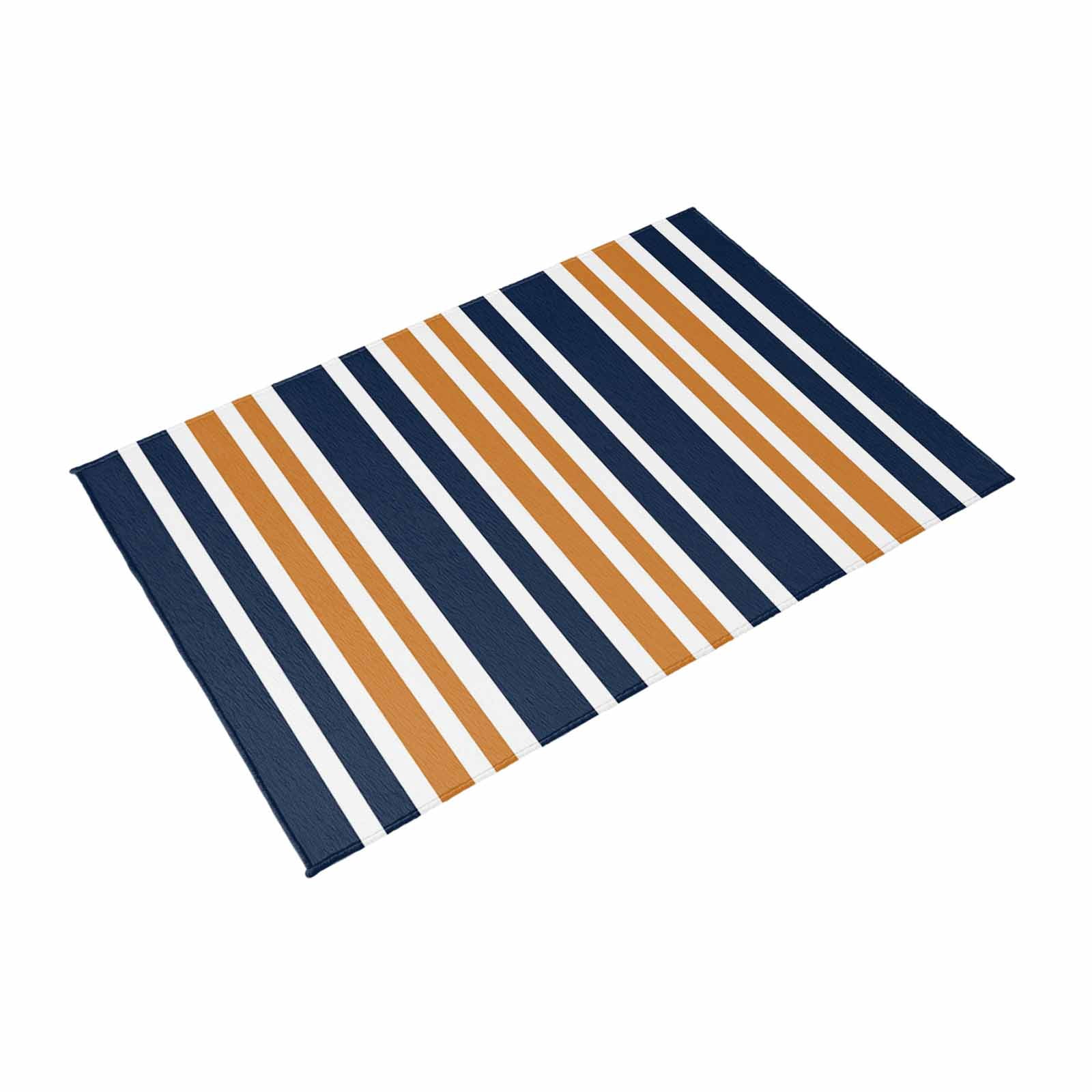 Orange Navy Blue Striped Outdoor Rug for Patio/Deck/Porch, Non-Slip Large Area Rug 5 x 7 Ft, Modern Minimalist Ombre Lines Indoor Outdoor Rugs Washable Area Rugs, Reversible Camping Rug Carpet Runner
