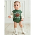 thumbnail image 3 of BemeyourBBs Baby Girls Boy Football Outfits Bubble Romper Sweatshirt Rubby Embroidery Long Sleeve Bodysuit Newborn Spring Fall Winter Going Home Outfit, 3 of 8