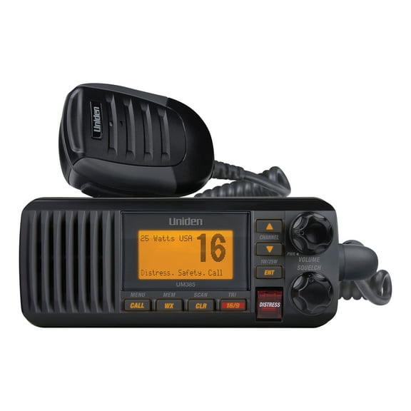 Uniden UM385BK 25-Watt Fixed-Mount Marine Radio with DSC (Black)