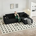 thumbnail image 2 of Furniliving Modular Sectional Sofa, L-Shape Large Cloud Sofas with Deep Seat, Modern Minimalist Upholstered Couches for Living Room Bedroom, No Assembly Required, Black, 2 of 8