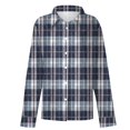 thumbnail image 4 of Tops for Women, Audhol Women's Fashion Casual Printed Button Long Sleeve Shirts Tops Button Up Shirt Women Blue, L, 4 of 5
