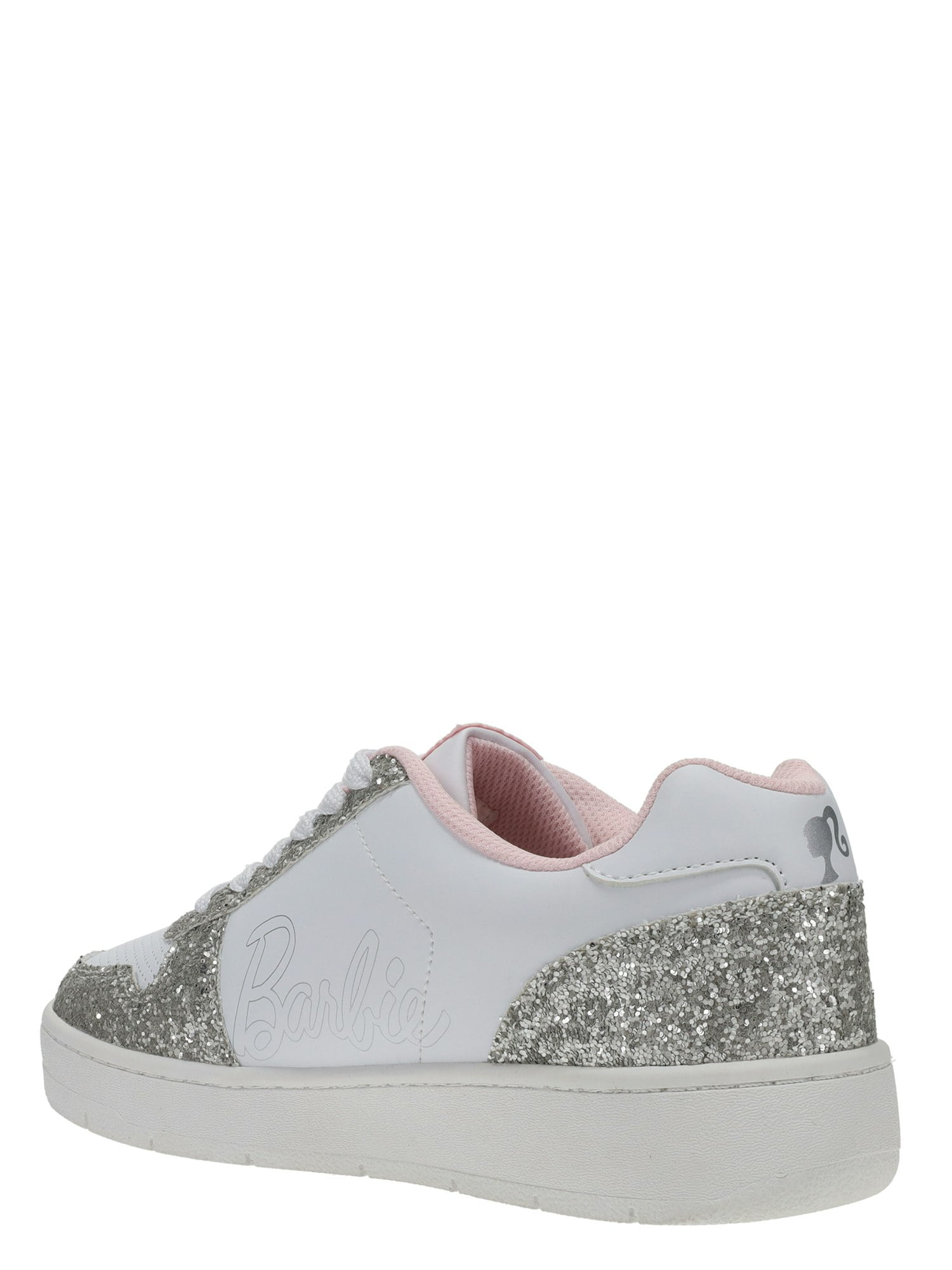 Barbie by Mattel Casual Women’s White Court Sneaker, Dual Sizes 6-11, Regular Width
