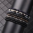 thumbnail image 2 of New Black Beaded Bracelet 4mm Mini Lava Malachite Onyx Natural Stone Bracelets For Women Men Cool Goth Wristband Fashion Jewelry, 2 of 6